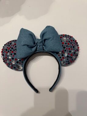 Snow White Inspired Denim Jeweled Minnie Mouse Ears